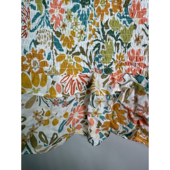 Promesa Women's Floral Smocked Ruffle Trim Mini Skirt size Large - Picture 7 of 7